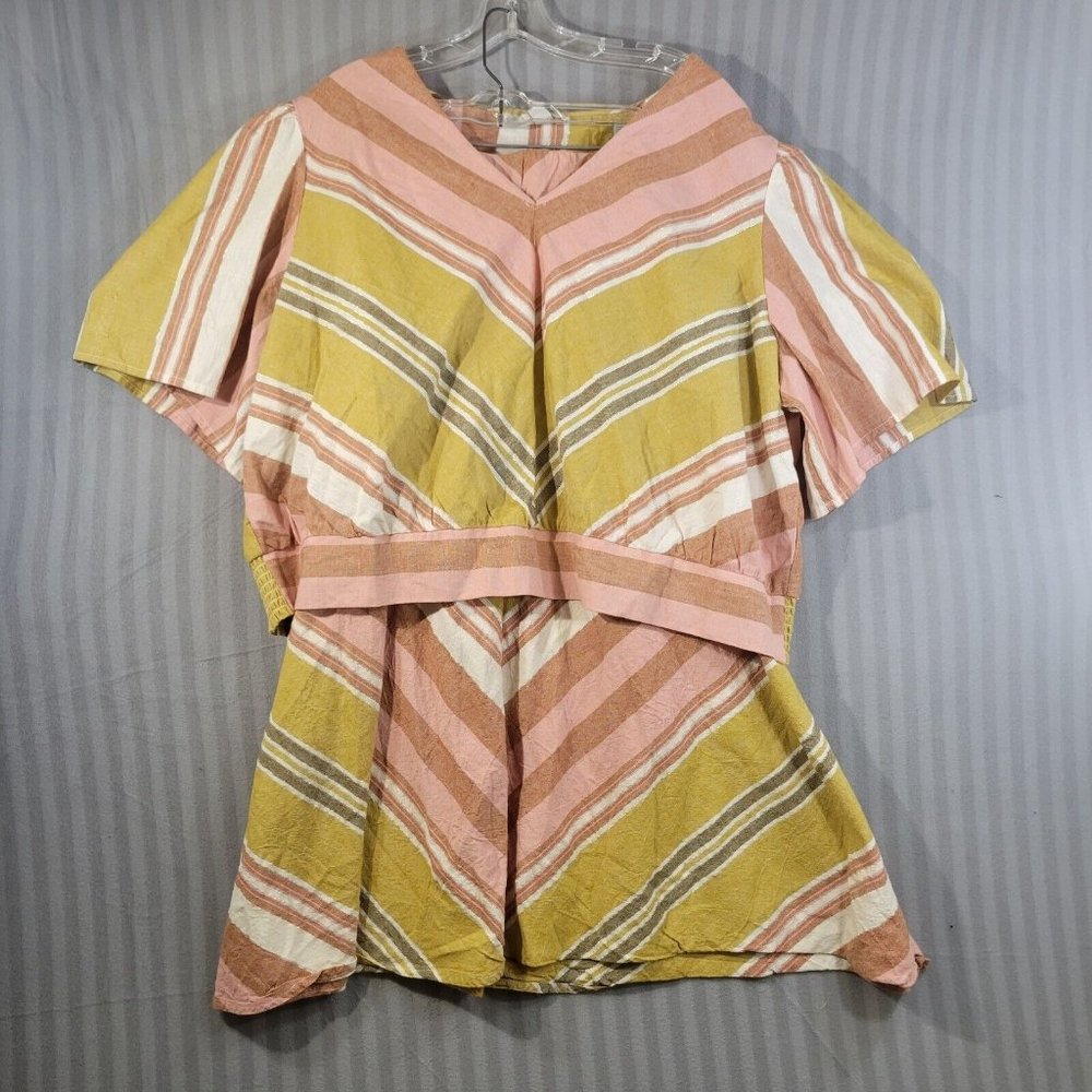 Est.1946 Women's  Striped Linen blend Skirt Set Size XL
